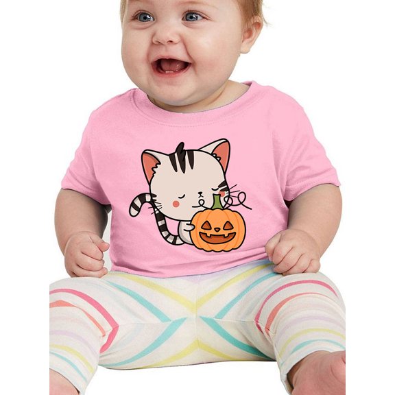 Cute Kittyboo W Pumpkin. T-Shirt Infant -Image by Shutterstock, 24 Months