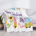 thumbnail image 3 of Naloa Watercolor Gnome Garden Flannel Blankets - Thick and Warm Blanket for Winter, Soft Fuzzy Plush King Blanket for All Seasons80"x60", 3 of 6