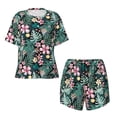 thumbnail image 4 of Naloa Rose Flowers Women's Short-Sleeved Pajama Set, Loungewear, Summer pajamas, Breathable Cozy - 4X-Large, 4 of 9