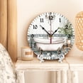 thumbnail image 3 of YladaFaie Watercolor Vintage Bathtub Wall Clocks for Living Room Decor,Kitchen Clocks Wall Battery Operated - 10 Inch Round Bathroom Wall Clock Silent Non-Ticking, 3 of 7