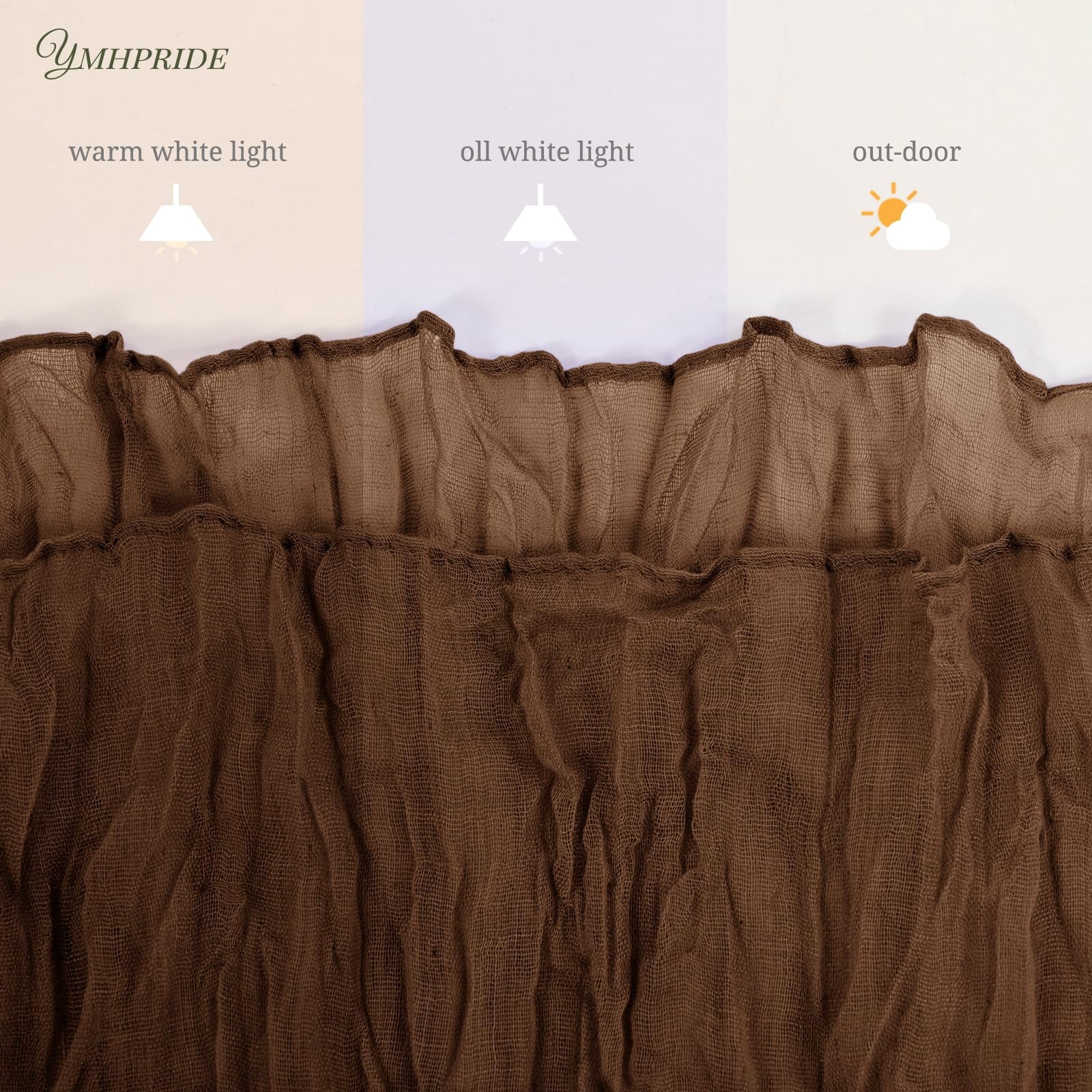 12 Pack 35 x 120 inch Long Boho Cheese Cloth Gauze Table Runners Semi Sheer Table Runner for Wedding Decor