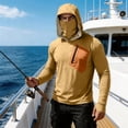 thumbnail image 7 of Nestiefly Fishing Shirts For Men Long Sleeve Sun Hoodies With Face Mask Uv Protection Cooling Hooded Rash Guard Shirt Khaki M, 7 of 7