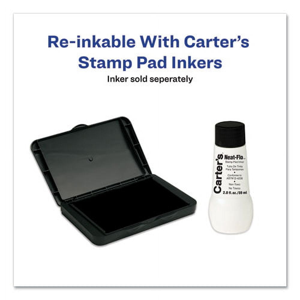 Pre-Inked Felt Stamp Pad, 4.25 X 2.75, Black | Bundle of 5