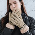 thumbnail image 4 of Woman Riding Windproofed Gloves Thick Soft Fleece Cuff Anti-slip Water Resistant Design for Cold Weather Outdoor Skiing and Cycling, 4 of 6