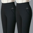 thumbnail image 5 of Sunsanly Women's Pants Stretch Work Slacks Business Casual Straight Leg High Waisted Wrinkle Resistant Fabric Mother Spring Pants Stretch Match Top Slim Fit Plus Size Pencil Pants Women Clothing, 5 of 8