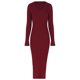 thumbnail image 3 of Vestido con cuello en V ajustado Color sólido Mujer Estilo elegante Traje diario Ygjytge Vino rojo T M para Mujer, 3 of 9