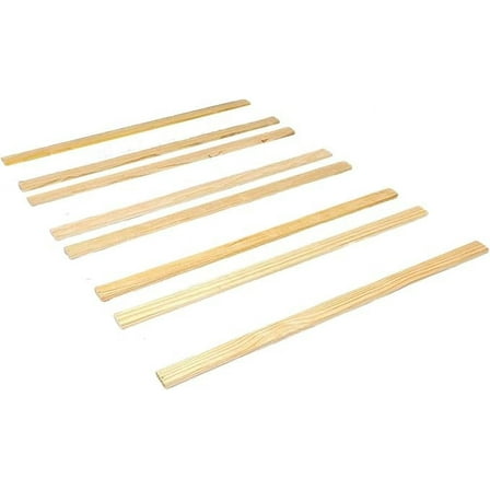 Set of Eight (8) 53 1/2 Inch Full/Double Size Solid Wood Support Bed Slats｜for Use Crib Conversion Kits｜Platform Frame for Mattress｜Bunkie Board, Box Spring or Foundation Replacement Option