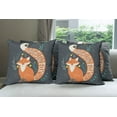 thumbnail image 6 of Ambesonne Saying Throw Pillow Cover 4 Pack, Cartoon Fox Funny Animal, 18", Multicolor, 6 of 7