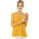 thumbnail image 2 of AllegK CamiDe GaCon Cuello Redondo Y BluCampesiDe ManLarCon Panel Floral De Encaje PaMujer Amarillo M, 2 of 6