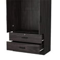 thumbnail image 4 of Pemberly Row Wood 2-Door Wardrobe Armoire with 2-Drawers Tobacco, 4 of 11