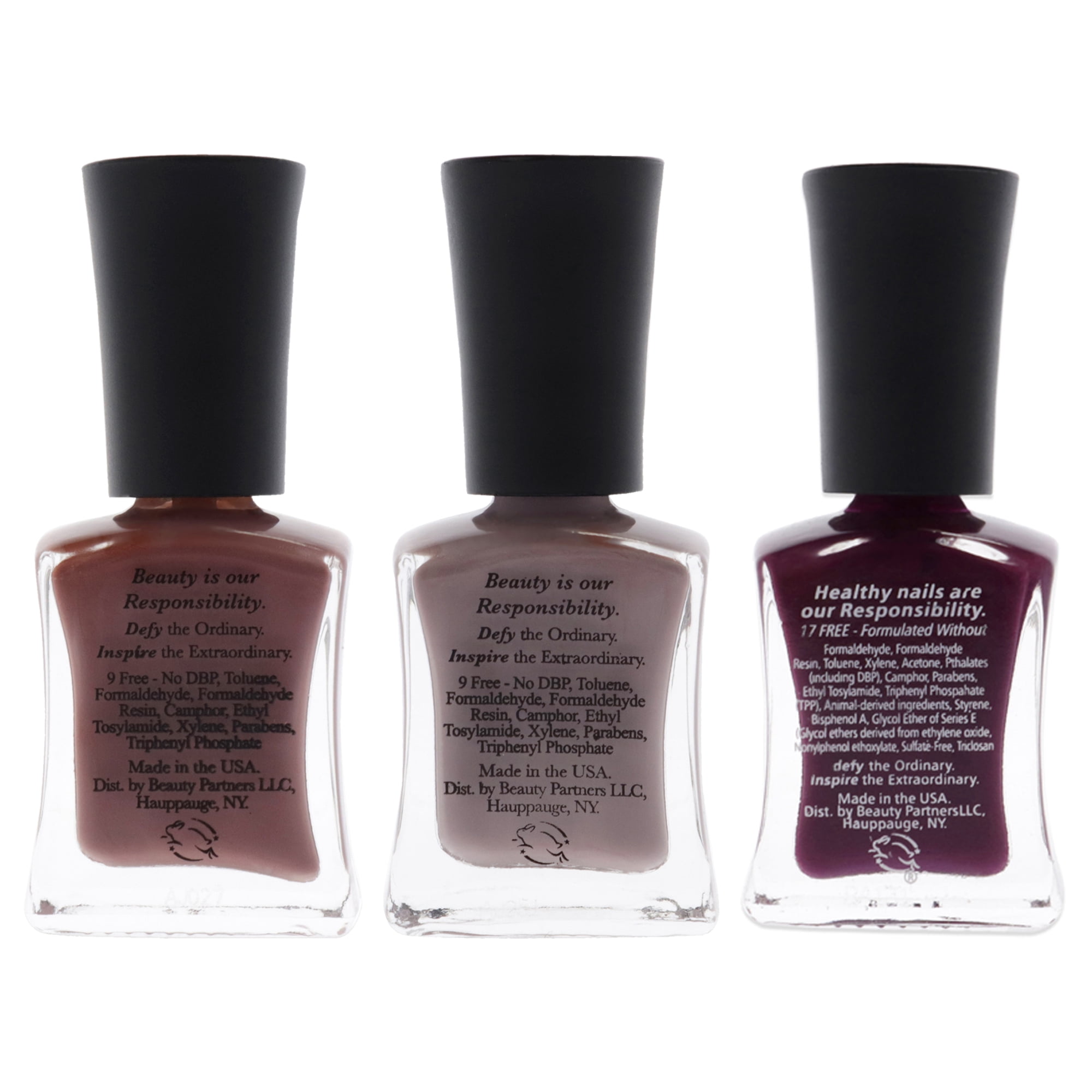 Wear Resistant Nail Lacquer Kit by Defy and Inspire for Women - 3 Pc Kit 0.5oz Nail Polish - 142 Behind Closed Doors, 0.5oz Nail Polish - 143 Chopping Block, 0.5oz Nail Polish - 230 Bridezilla
