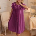 thumbnail image 5 of HomeGardon Nightgowns for Women,Summer Dresses Women's Lace Short Sleeve Plus Ice Silk Mid-length Nightdress, 5 of 9