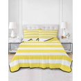 thumbnail image 3 of Yellow Striped Twin Size Down Alternative Comforter, Lightweight Comforter Quilt Bedding Set with Pillow Shams Modern Simple Monochrome Geometric White All Seasons Bed Comforter Duvet Insert 68"x86", 3 of 7