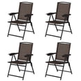 thumbnail image 3 of GVN 4 Pieces Folding Dining Chairs with Steel Armrests and Sling Back, Outdoor Furniture Chairs for Backyard, Porch, Garden, Poolside, 3 of 9