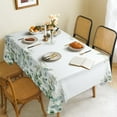 thumbnail image 3 of Sage Green Eucalyptus Leaves Fabric Waterproof Oxford Tablecloth,Rectangle Watercolor Wrinkle Oil-Proof Resistant Table Cover for Dining Table, Buffet Parties and Camping,Mint color60 x 120", 3 of 6