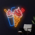 thumbnail image 3 of Handmadetneonsign Milkshake Bubble Waffle Neon Sign, Waffle LED Art Decor, Cake Bakery Wall Decor, 3 of 5