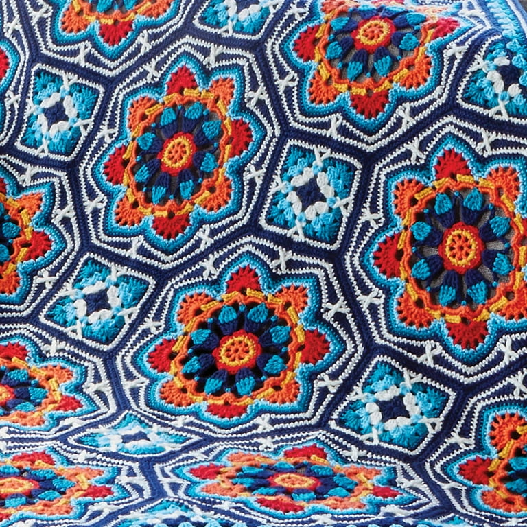 Premier Persian Tiles Throw Kit - Sandalwood, Yarns, Pattern