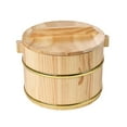 thumbnail image 5 of deevoka Wooden Steamed Rice Barrel Round Rice Bowl for Household Snacks Tofu Pudding 20cmx20cmx13cm, 5 of 9