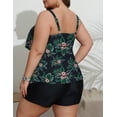 thumbnail image 4 of a.Jesdani Women Plus Size Tankini Swimsuits Tummy Control Two Piece Bathing Suit Ruffled Flounce Swimwear with Shorts 0X-5X, 4 of 6