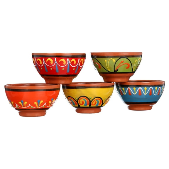 Terracotta Salsa Bowl Set of 5 - Hand Painted From Spain