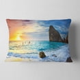 thumbnail image 2 of Designart Vibrant Morning Sea with Yellow Sun - Seascape Throw Pillow - 12x20, 2 of 5