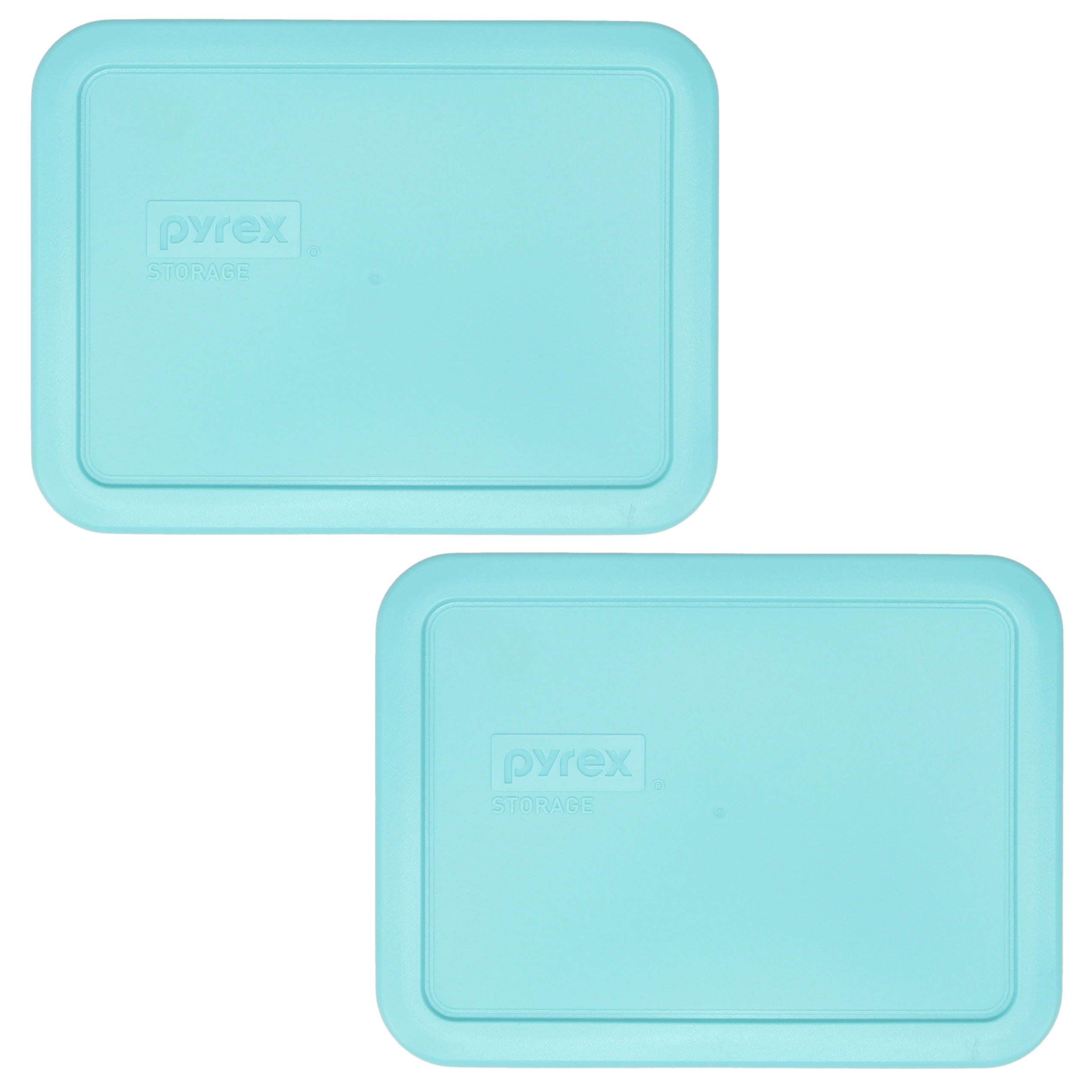 Pyrex 7210PC Sun Bleached Turquoise Storage Rectangle Replacement Lid Cover (2Pack)