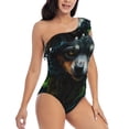 thumbnail image 3 of Honeii Realistic Style Colorful Wolf A for women's one-piece swimsuit featuring a chic one-shoulder design experience elegance and style in the water-, 3 of 6
