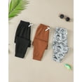 thumbnail image 5 of Infant Boys Clothes 3 Pack Baby Boy Pants 3 6 12 18 24 Months Toddler Boy Sweatpants Dinosaur Print 2T 3T Infant Boys Pants Black Brown Gray, 5 of 7