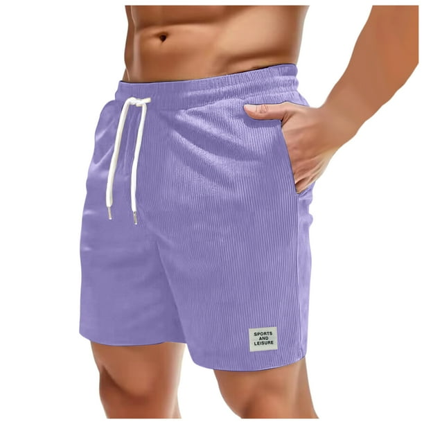 Pantalones cortos de verano de secado rápido con cintura elástica para hombre - Pantalones de playa ventilados de poliéster - para deporte/casual - Tallas S-XXL