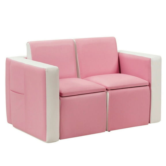Canddidliike Multi-functional Kids Sofa Table Chair Set-Pink, Comfy Chair for Kids