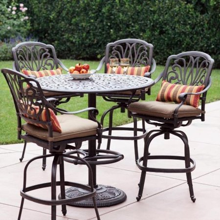 Elisabeth 4 Person Cast Aluminum Patio Bar Set Walmart Com