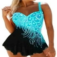 thumbnail image 1 of Women Swimsuits Two Piece Bathing Suits Tankini Swim Dress with Shorts Set Plus Size, 1 of 7