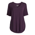 thumbnail image 5 of Time and Tru Women's Short Sleeve V-Neck Tunic T-Shirt, 5 of 5
