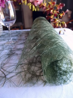 Burlap Fabrics Fiberweb Roll Green - 12 Inch Wide x 5 Yard Roll for Wedding and Party Decor
