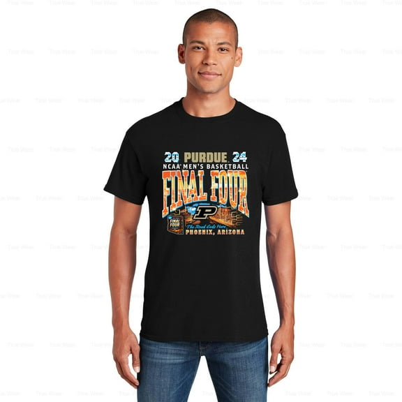 WéarCLOTHING Purdue Final Four 2024 T-Shirt The Road End Here, Graphic, Black, Basketball, NCAA, Boilermakers , for Unisex, up to size 5XL