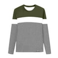 thumbnail image 4 of NAISIBABY Boys Shirt with Long Sleeve 10T, Crewneck Pullover Color Block Kids Cotton Causal Spring Tees Army Green (3-14T), 4 of 8