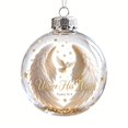 thumbnail image 2 of Light Up Transparent Christmas Ornament Ball,Angel Feathers Design Hanging Bauble With Built-in LED Lights,Christmas Tree Mantel Window Decor,B, 2 of 7