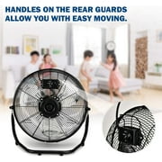 Simple Deluxe 12 High Velocity Floor Fan, 3-Speed Heavy Duty Metal Fan for Home, Commercial, Greenhouse, Indoor/Outdoor Use, Black