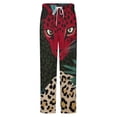 thumbnail image 5 of Red Jaguar Tropical Jungle Art Winter Female Pants Flannel High Waist Women Pants Lady Warm Straight Leg Plush Trousers, 5 of 7