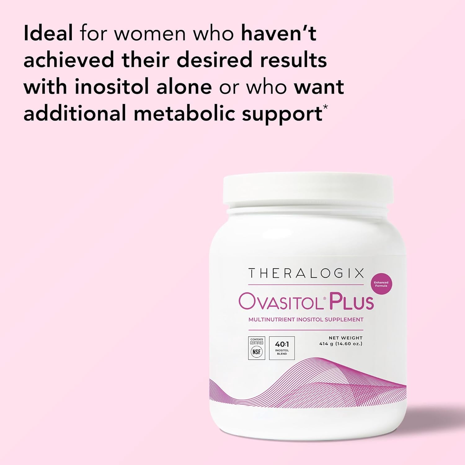 Theralogix Ovasitol Plus Canister Metabolic Health Supplement - Myo-Inositol & D-Chiro Inositol+Chromium Picolinate+Alpha-lactalbumin & Vitamin D