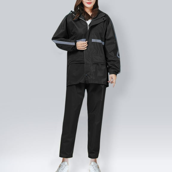 Hvyesh Men Women Classic Rain Suits Breathable Rain Gear for Waterproof work, Hooded Coats Jacket and Pants
