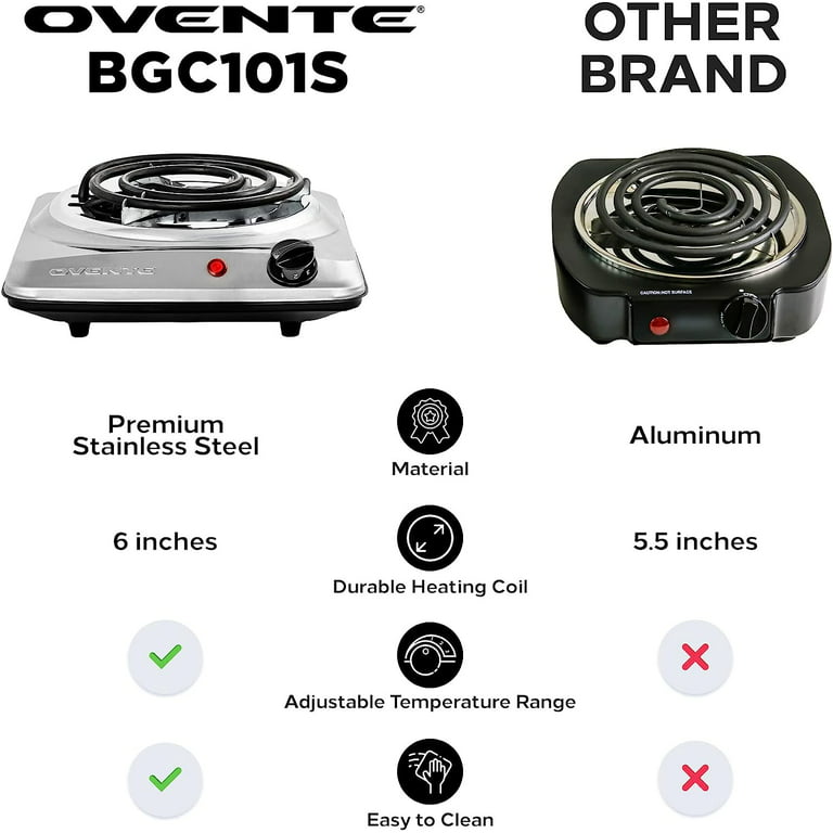 2000W Electric Double /Single Burner Hot Plate Stove Cooker 5 Level  Temperatures