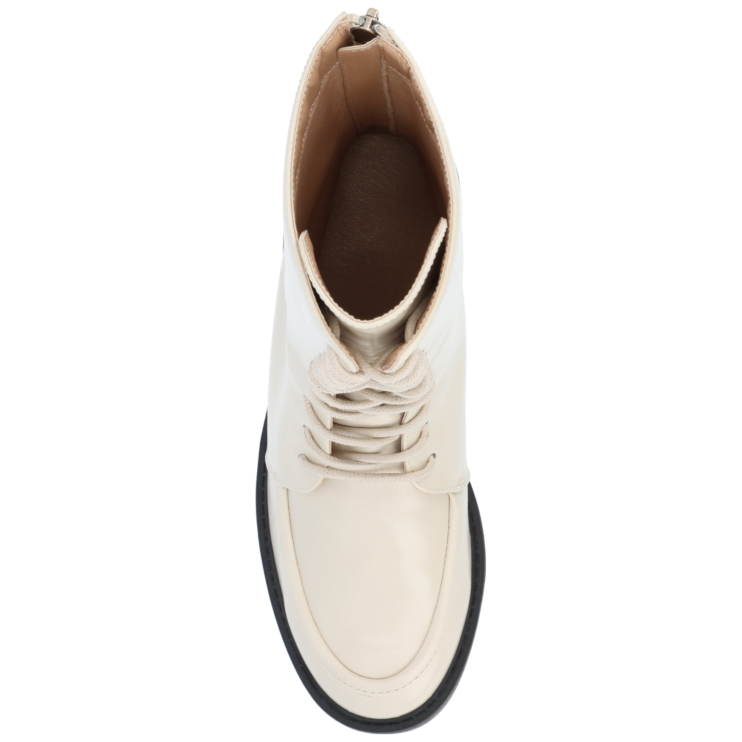 Journee Womens Nikks Lace Up and Zip Entry Almond Toe Booties