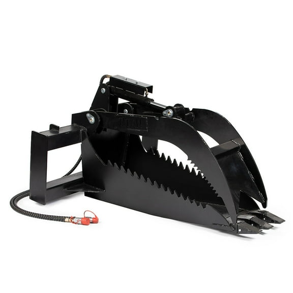Titan Attachments Stump Bucket Extreme Duty Grapple Attachment, 1/2" Steel Kubota Skid Steer Quick Tach Mount Landscaping