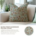 thumbnail image 4 of Fabdivine Hand Block Printed Pure Linen Cushion Covers, 26X26, Throw Pillowcase Cushion Cover with Zipper for Sofa, Couch, Home Décor, Outdoor, Farmhouse, Living Room, Thorny stems, 4 of 8