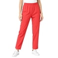 thumbnail image 3 of LIaqionyy Women's Baggy Pants Elastic Waisted Straight Leg Loose Casual Work Solid Color Trousers with Pockets, 3 of 8