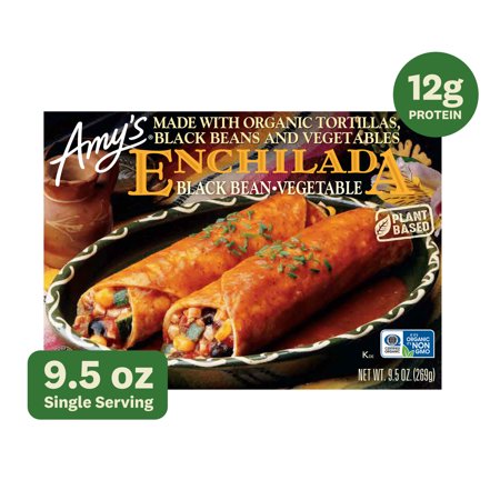 Amy's Black Bean & Vegetable Enchilada, Organic, 9.5-Ounce Boxes (Pack of 12)