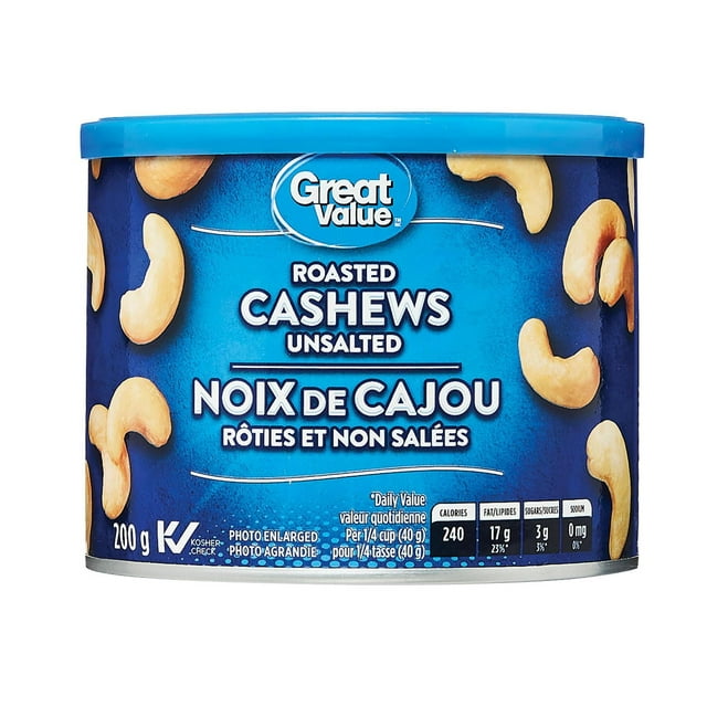 Great Value Roasted Cashews Unsalted