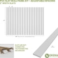 thumbnail image 2 of Ekena Millwork 47"H x 3/8"T Adjustable PVC Slat Wall Panel Kit with 2"W Slats, Unfinished (contains 22 Slats), 2 of 7
