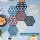 thumbnail image 3 of Salvamanteles de silicona y almohadillas calientes 8 piezas 5,63 4,92 pulgadas Herramienta de cocina multifunción de calor hexagonal para tapetes para tazones, tapetes para platos, manteles, 3 of 5